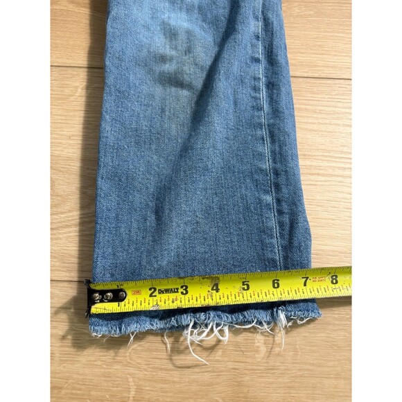 EVERLANE Women's High Waisted Straight Leg Jean 26 Regular Blue Denim Raw Hem - Picture 3 of 10